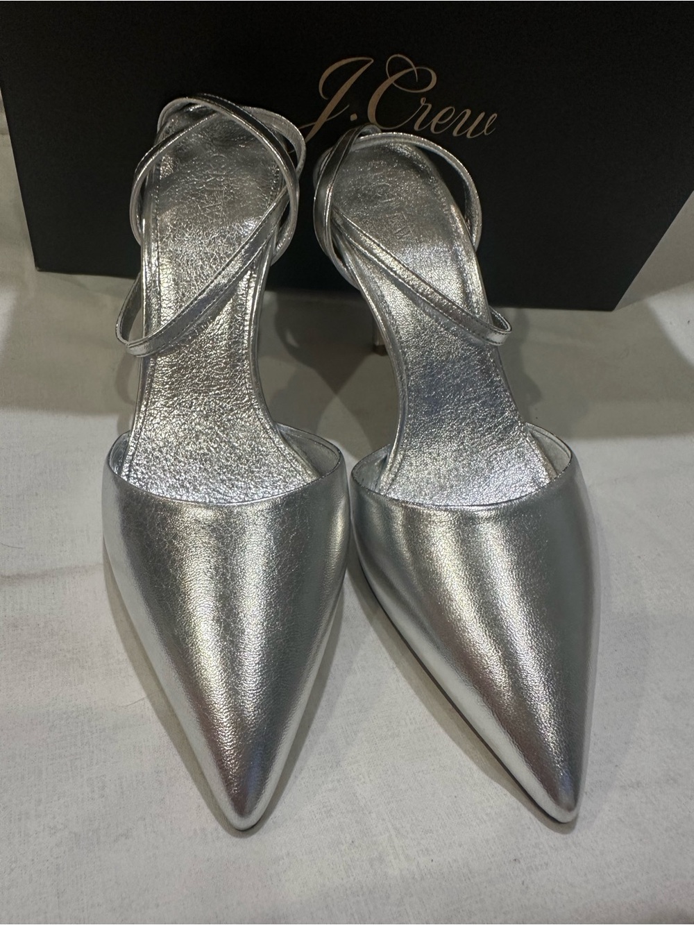 J Crew Elsie Metallic Ankle-Wrap Pumps Size 6.5